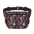 thumbnail image 1 of Balery Halloween Skeleton Mochila Cinturón para Mujeres y Hombres, Bolsa de Cintura Impermeable de Doble Capa con Correa, 1 of 9