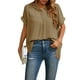 thumbnail image 2 of VISgogo, camisetas de manga corta para mujer, Color sólido/estampado, verano, cuello en V, blusas casuales sueltas, blusa, ropa de calle VISgogo moda, 2 of 9
