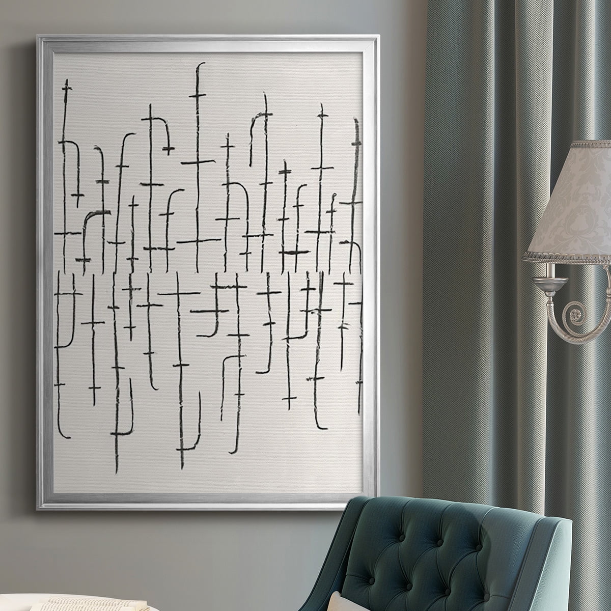 Vertical Arrangement II Premium Framed Print, in Gold, Black, or Silver - Ready to Hang