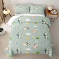 thumbnail image 2 of Feelyou Castle Star Cloud Dragon Bed Spread Queen for Boys Girls, Kawaii Cartoon Animal Queen Coverlet Set, Green, 3pcs, 2 of 7