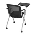 thumbnail image 5 of Regency Cadence Flexible High Back with Padded Fabric Seat Nesting Chair with Tablet Arm - Black, 5 of 8