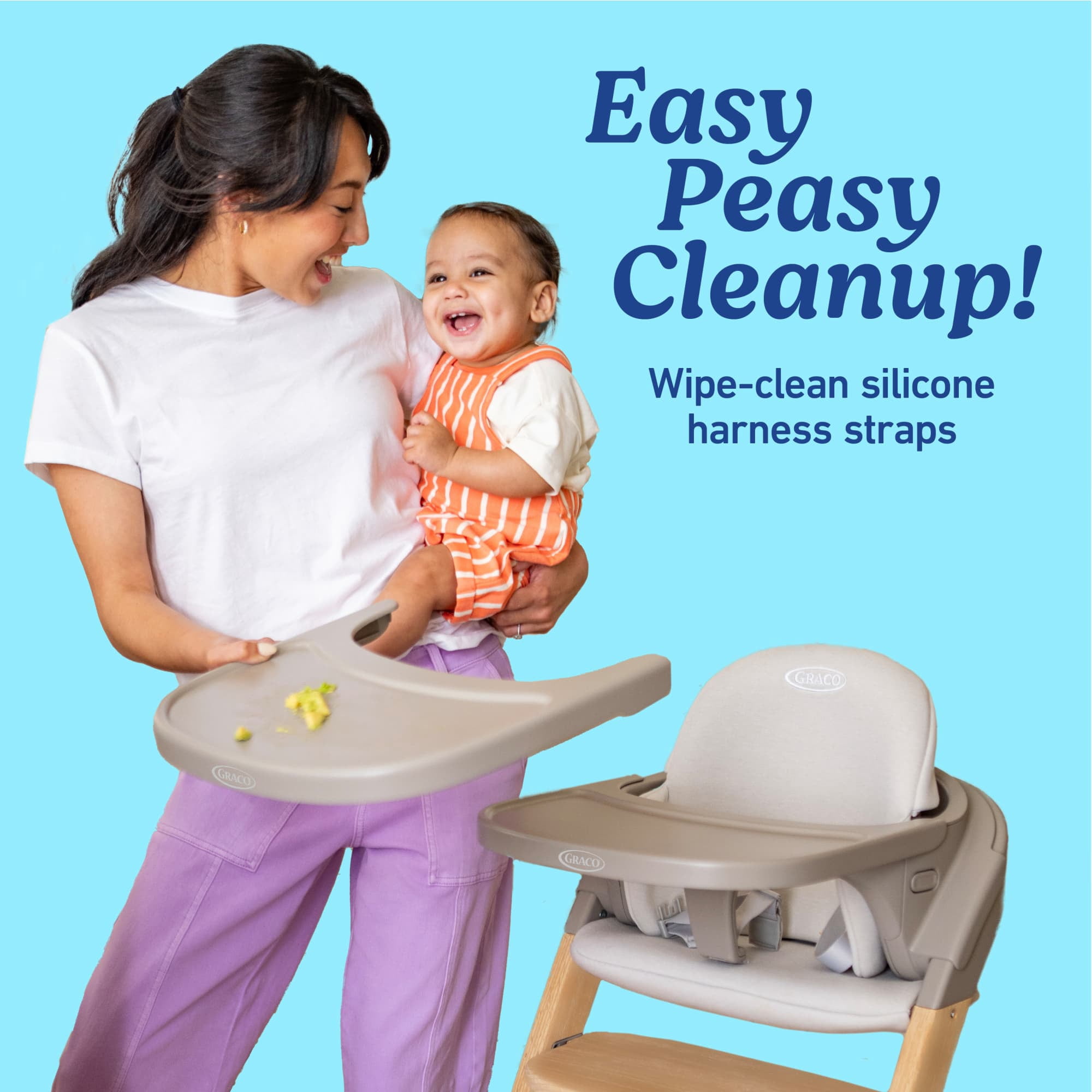 Graco Close2Baby 3-in-1 Infant Toddler Highchair with Newborn SecureSeat, Rue Beige
