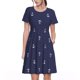 thumbnail image 1 of Easygdp Anchor Heart Blue para Vestido Transpirable de Mujer, Vestido Suelto de Manga Corta con Pliegues y Bolsillos para el Verano, 1 of 6