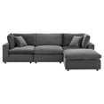 thumbnail image 3 of Modway Commix 4-Piece Down Filled Overstuffed Performance Velvet Sectional Sofa in Gray, 3 of 10