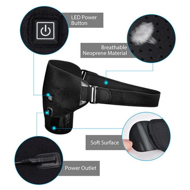 Shoulder Brace Household Supply Heated Multiple Modes Electric Straps Heating Support Wraps Adjustable Free Size Relief Braces As shown
