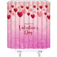thumbnail image 3 of Valentine''s Day Shower Curtain Romantic Red and Pink Heart Shaped Decor Home Bathroom Bathtub Curtains Set Include Hooks,（70" Wx84 H）, 3 of 3