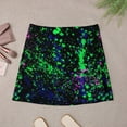 thumbnail image 3 of Mini Skirt for women Paint Splatter Design Skirt Female Green Blue Yellow Elegant Mini Skirts High W, 3 of 7