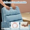 thumbnail image 5 of AECOJOY Desk Chair with Back, Adjustable Height Office Chair with Wheels Armless Vanity Chair Linen Fabric Swivel Chair for Office, Home, Blue, 5 of 9