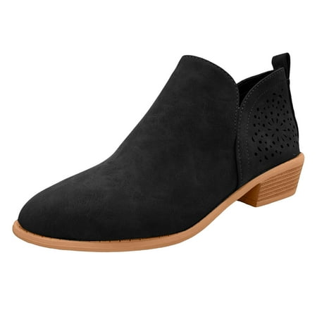 OJSFQUFP Non Slip Shoes for Women Women s Ankle Boot Fashion Boots Riding Boots for Women Comfortable Work Shoes for Women Desert Boots Women Black 42