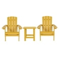 thumbnail image 2 of Emma + Oliver Three Piece Adirondack Style Conversation Set in Yellow with Two Chairs and Matching Side Table for Indoor and Outdoor Use, 2 of 12