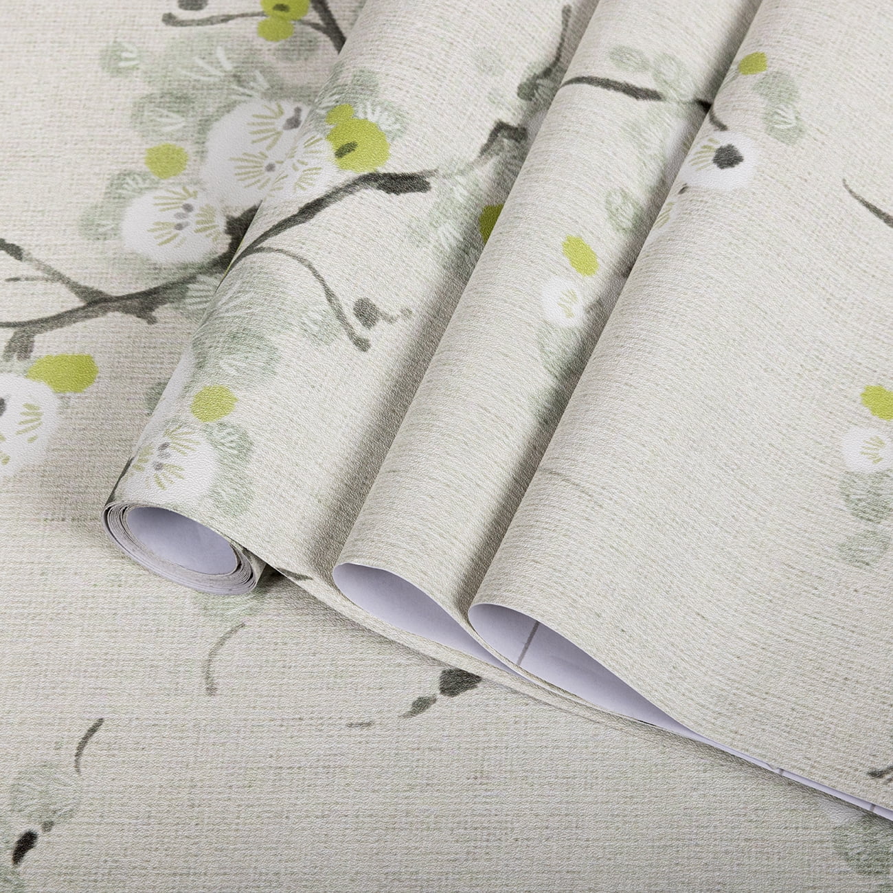(3 pack) Abyssaly Floral Wallpaper 17.7" x 118" Peel and Stick Wallpaper Removable Self Adhesive Plum Wall Paper Decorative Wall Paper for Bedroom Living Room Home Decor