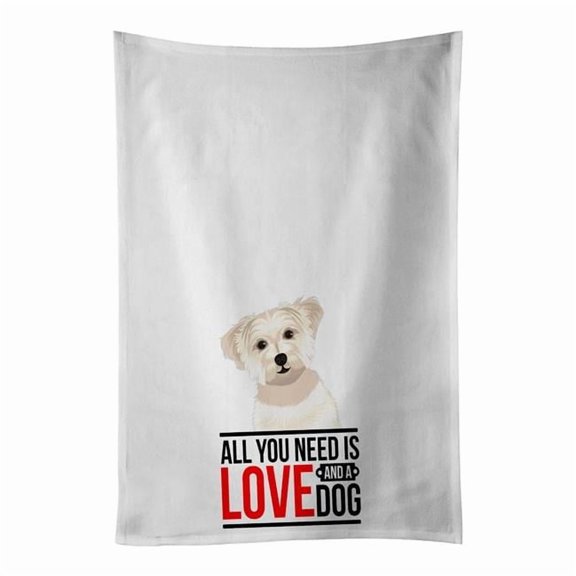 Carolines Treasures WDK3796WTKT 28 x 19 in. Unisex Shih-Tzu Gold No.6 White Dish Towels Kitchen Towel - Set of 2