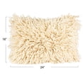 thumbnail image 2 of Creative Co-Op New Zealand Wool and Cotton Lumbar Pillow, White, 2 of 3