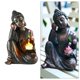 thumbnail image 3 of Buddha Statue Figurine Solar Sculpture for Outdoor Indoor Home Macarena Estatua de Buda de resina, 3 of 8