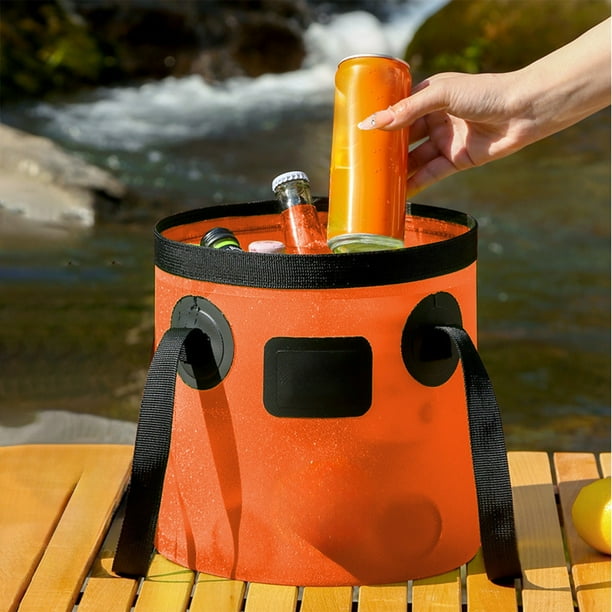 Cubo plegable de gran capacidad para acampar, lavabo plegable de 10 l, a prueba de fugas y portátil con pico para verter fácilmente, almacenamiento de agua multiusos para exteriores para