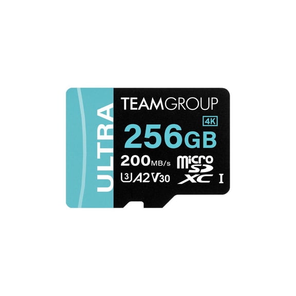 Team 256GB Ultra-Fast microSDXC UHS-I/U3 Memory Card with Adapter, compatible with Nintendo-Switch, Steam Deck, and ROG Ally, Speed Up to 200MB/s (TULMSDX256GIA2V3022503)