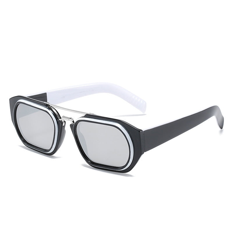 Vintage Square Sunglasses for Men, UV400 Protection, Plastic and Metal Frame with Clip-on Design, Small Face Fit