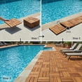 thumbnail image 4 of Solid Teak Wood Interlocking Flooring Tiles (Pack of 10), 12" x 12", Brown, 4 of 6