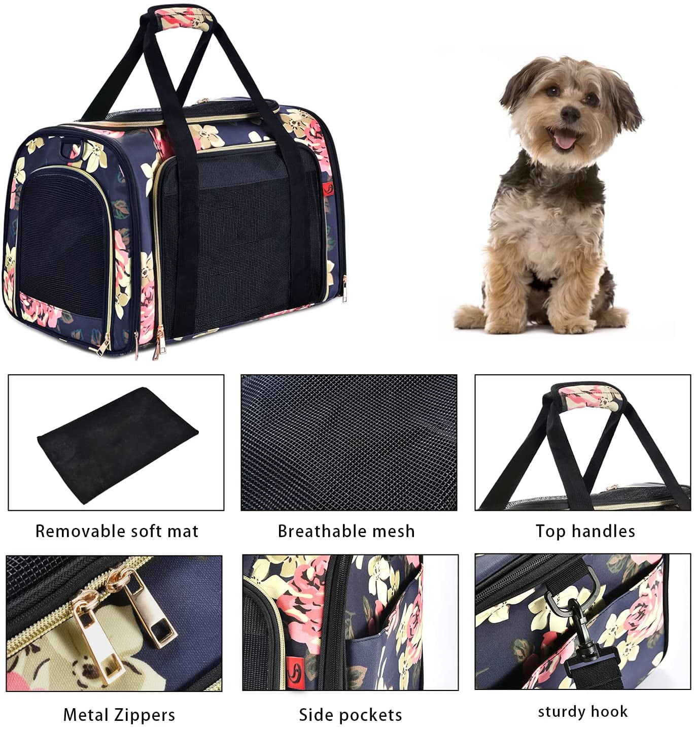 Cat Carrier, Small Dog Carrier, Pet Carrier Airline Approved For Cat, Cat  Carriers For Small Medium Cats Under, Collapsible Soft Sided Cat Travel  Carrier Bag - Temu
