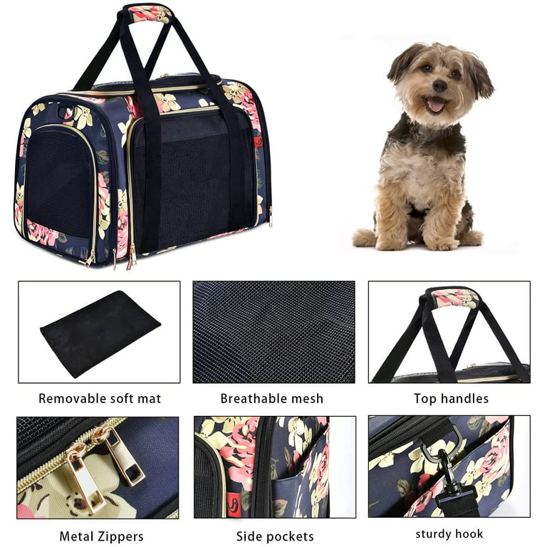 Cat Carrier Bag L, Portable Foldable Pet Carrier Travel Bag for Cats &  Small Dogs up to 12kg, Breathable Airline Approved Dog Transport Carrier W/  Washable Mat - China Carrier Cage and