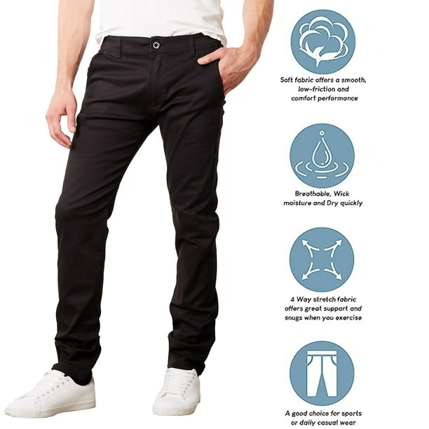 店内商品がすべてレジにて半額！！ Mens Walmart - (3-Pack) Pants Chino Stretch Cotton Fit Slim Clothing
