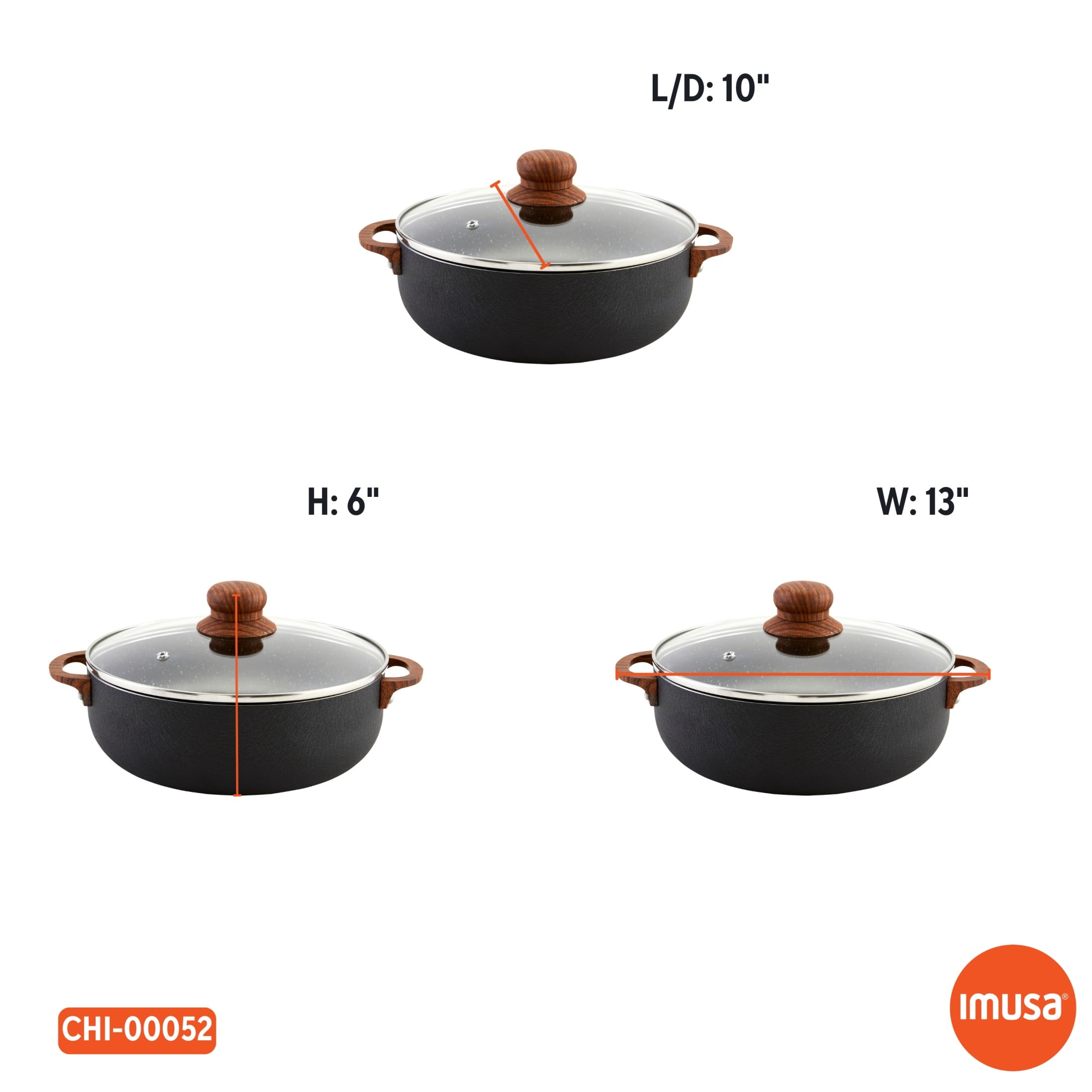 IMUSA 4.4qt Black Stone Aluminum Speckled Nonstick Caldero IMUSA 4.4qt Black Stone Aluminum Speckled Nonstick Caldero