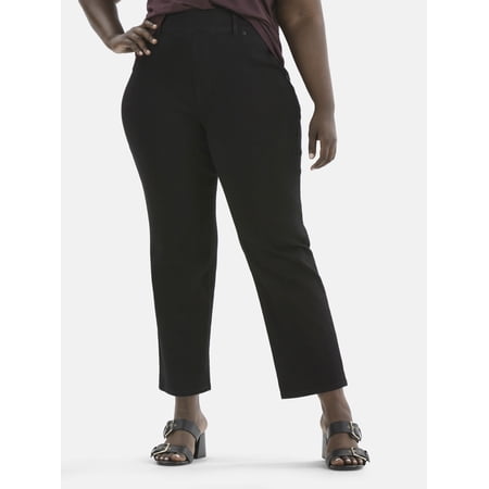 Terra & Sky Women's Plus High Rise Straight Leg Jeggings, 29" Inseam, Sizes 0X-4X