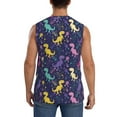 thumbnail image 4 of Fotbe Men's Colorful Dinosaur Print Men's Sleeveless Muscle Tank Tops Casual T-Shirts for Gym Workout Beach-XX-Large, 4 of 8