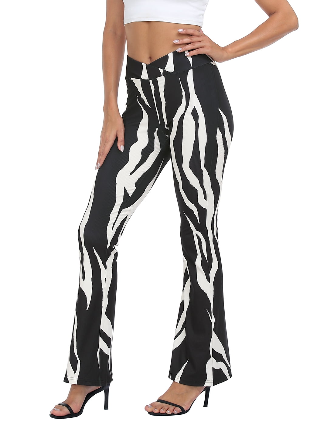 Mediam のRib bell bottoms 1970s Retro Vintage Disco Mid Waist Bell Bottom Super Flares