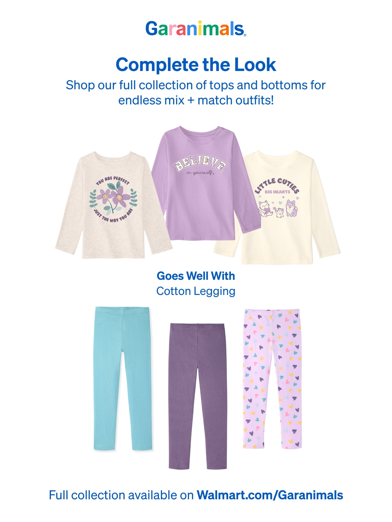 Garanimals Baby & Toddler Girl Long Sleeve Shirts, Single & 3-Pack, Sizes 0-6T