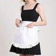 thumbnail image 7 of Jiibva Ruffled Maid Apron White Waitress Apron Adjustable Half Apron Maid Costume Accessory for Restaurant Hotel Coffee Shop, 7 of 7