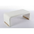 thumbnail image 3 of 43.3" Foot of Bed Benches, Bedside Bench for Bedroom, Tufted Bench Ottoman Footstool Bedroom Bench Shoe Bench With Gold Metal Legs, Ivory, 3 of 7