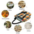 thumbnail image 5 of Japuie Warm Orange Plaid Print Women's Crossbody Tote Handbag,Shoulder Bag,Casual Tote,Satchels Crossbody Purse,Top-handle Tote Handbag,for Travel College Work, 5 of 7