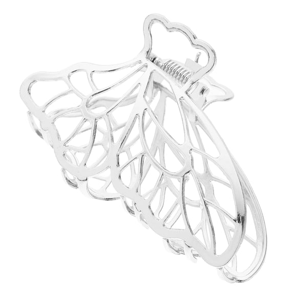 AURARMLET 5pcs Cute Hair Claw Clips Silver Zinc Alloy Non Slip Design for Women Exercise Office Party