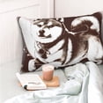 thumbnail image 4 of Gaeub Vintage Husky Dog Printed Men's Short Pajama Pants, Lightweight Lounge & Sleep Bottoms Keep You Cool-20"x30", 4 of 6