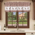 thumbnail image 6 of 2 Pack Valances for Window, Farmhouse Orange Plaid Short Curtains for Kitchen Bedroom Living Room, Vintage Country Cock Checkered Rod Pocket Small Window Treatment Valance Drapes 42 x 12 Inch, 6 of 8