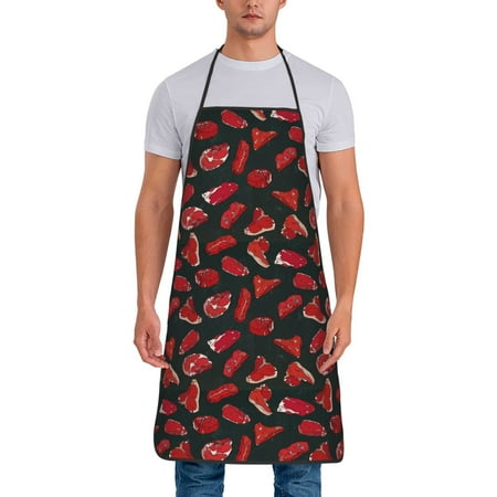 

Matuu Beef3 for Cooking Apron for Men and Women Adjustable Strap and Waist Ties for Baking Cooking Gardening