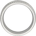 thumbnail image 2 of Stainless Steel Polished Diamond Cut Ring, 2 of 9