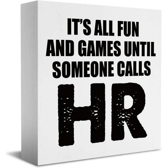 Zomyto 7"x7" Funny Office Gifts for Coworkers HR Human Resources Gifts for Women Wooden Box Sign Home Office Desk Decor Thank You Retirement Gifts