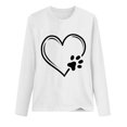 thumbnail image 4 of hxobax Paw Heart Print Tshirts for Women Trendy Fall Tops Crewneck Long Sleeve Tunic Basic Tee Shirt, 4 of 5