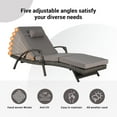 thumbnail image 3 of PAPROOS Outdoor Chaise Lounge Chair Set of 2, Rattan Patio Chaise Lounge Chair with Cushion and Arms, Modern 5-Positions Adjustable Outdoor Lounger Recliner for Poolside, Garden, Backyard, Dark Gray, 3 of 9