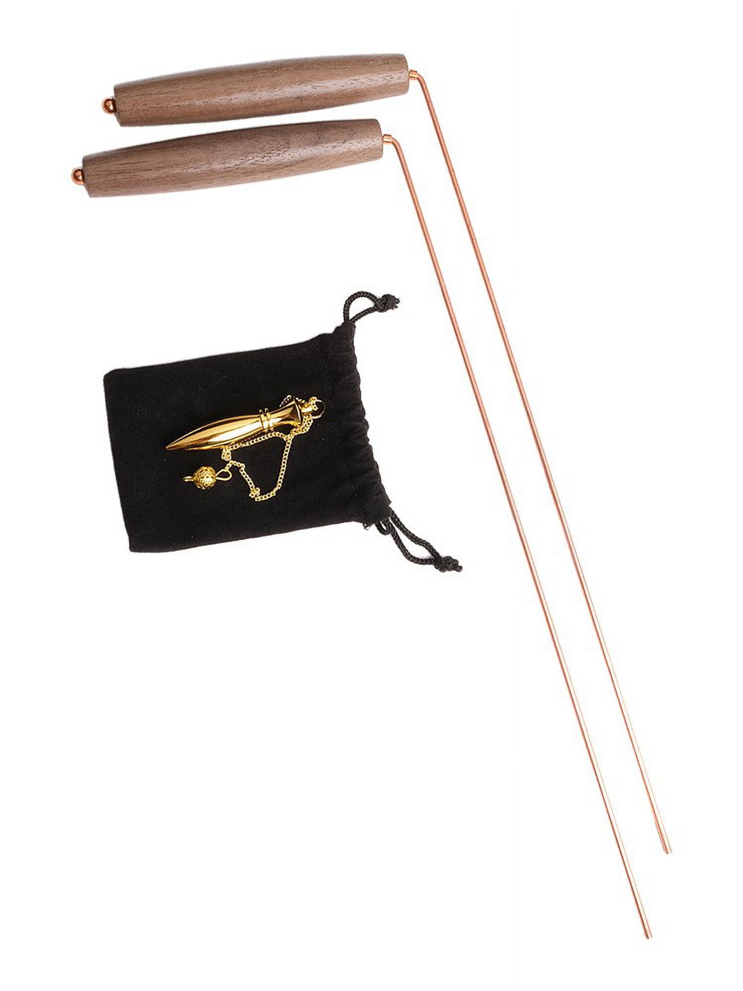 2Pcs 99% Copper Dowsing Rod Metal Detector For Water Witching Portable Dragons Seekings Divination Tools With Wooden Handles
