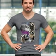 thumbnail image 4 of Racoons Howling at the Moon V-Neck T-shirt Funny Galaxy Wildlife Universe Humor Weird Animal in Space Tee, 4 of 7