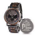 thumbnail image 1 of Reloj 2win W*Q26-1 Cronógrafo de Cuarzo de Madera 44 mm, 1 of 9