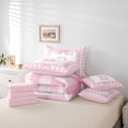 thumbnail image 6 of jejeloiu Initial Letter B 7 Pieces Bedding Comforter Set,Cute Bows Full Bedding Set For Bowknot Lover Reversible, 6 of 8