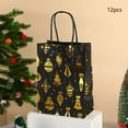 thumbnail image 4 of 12 Pcs Christmas Party Favors Bags Black and Gold Christmas Goodie Gift Paper Bags with Handles Xmas Tree Reindeer Snowflake Candy Treat Pouch for Xmas Party Decoration Holiday Supplies, 4 of 6