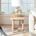 thumbnail image 2 of Hawthorne 18" Square Reclaimed Elm Trestle Side Table Light Natural Brown, 2 of 10