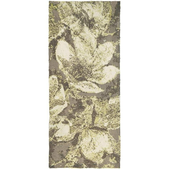 Homefires PMF-AH001J 26 x 60 in. Magnolias In Bloom Indoor Area Rug, Gray