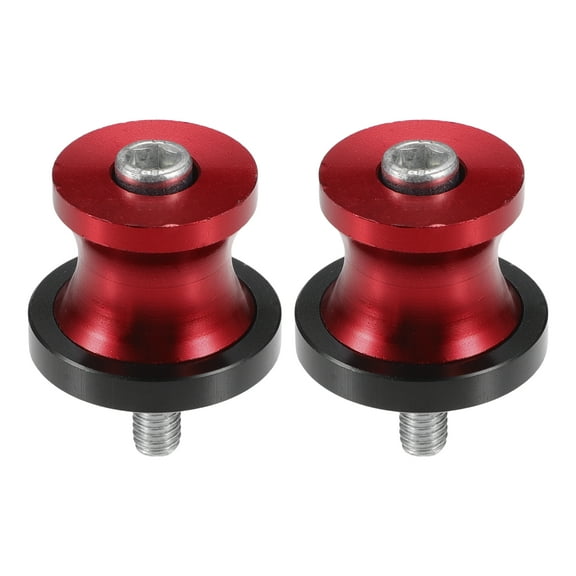 Unique Bargains 1 Pair Swingarm Spools, CNC Swing Arm Spools Slider Stand Universal for Motorcycle Durable Aluminum Alloy Red 6mm