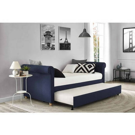 Sophia Upholstered Daybed Trundle, Twin, Navy - Walmart.com Sophia Upholstered Daybed Trundle, Twin, Navy - Sophia Upholstered Daybed Trundle, Twin, Navy - Walmart.com